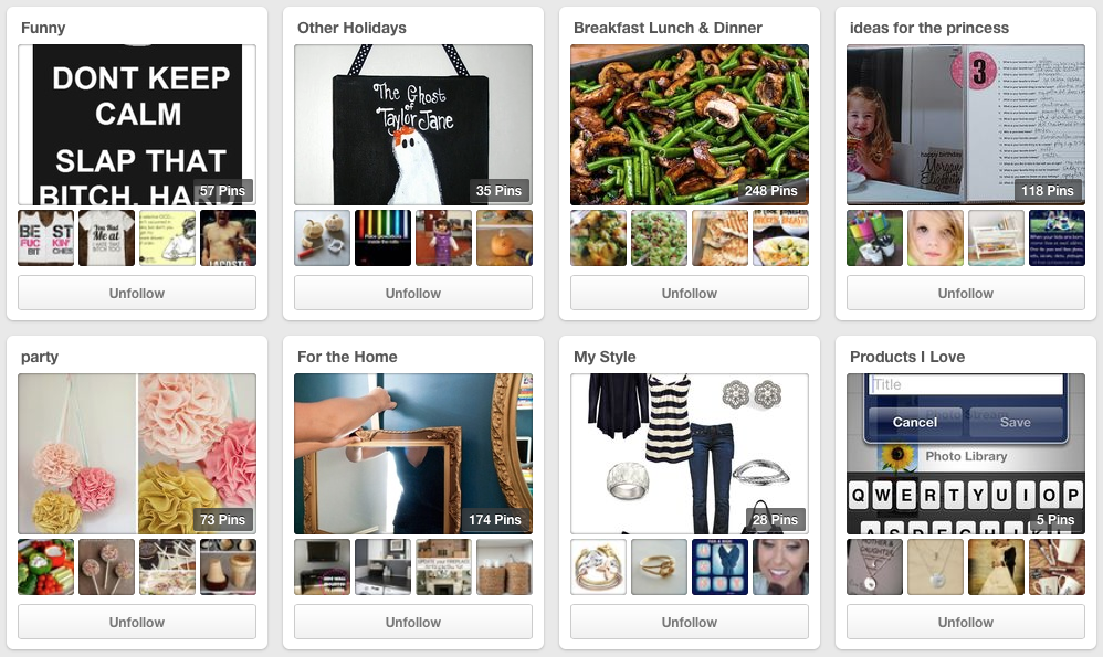 Unorganized Pinterest Profile