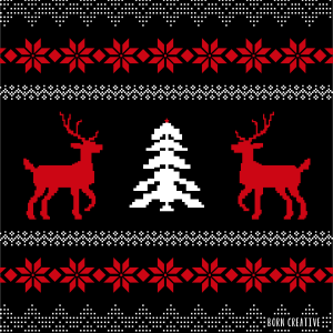 Festive Freebie - Instant free desktop wallpaper download - ugly sweater christmas patter in black red & white