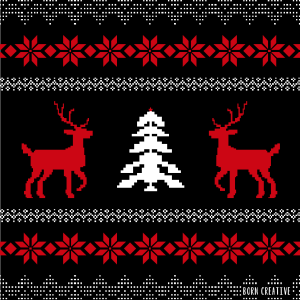 Festive Freebie - Instant free desktop wallpaper download - ugly sweater christmas patter in black red & white