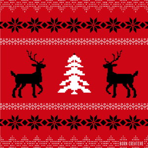 Festive Freebie - Instant free desktop wallpaper download - ugly sweater christmas patter in black red & white