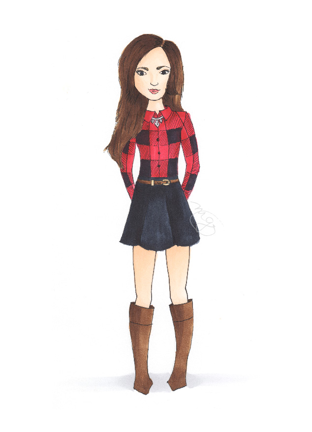 Sarah Vickers fashion inspiration for Michelle Gray copic illustration