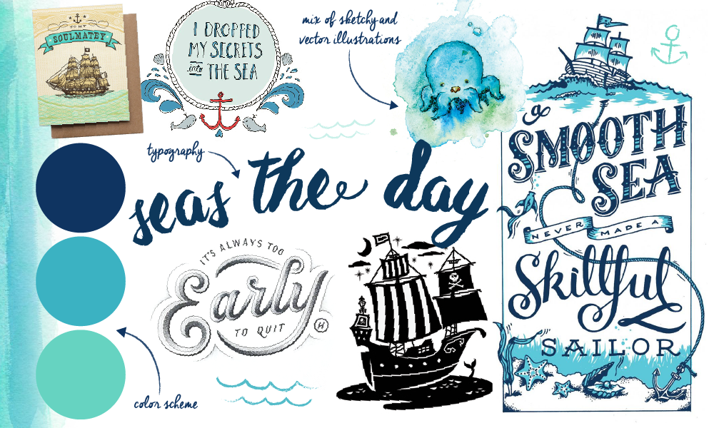 Nautical Greeting Card Mood Board - Make It Happen May