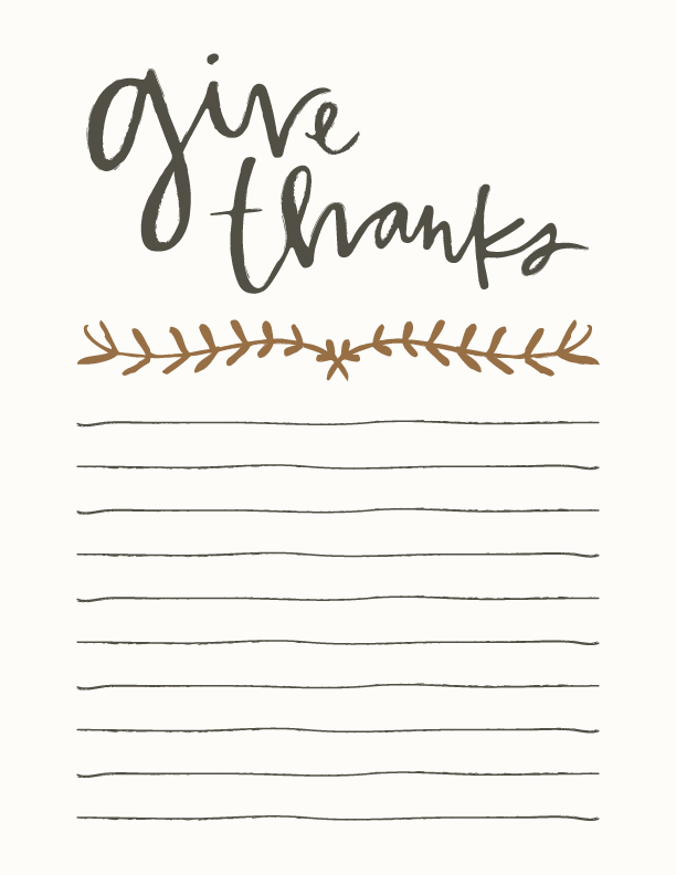 Give Thanks Free Printable Download - Happy Thanksgiving