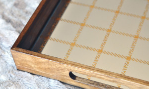 Wooden Plaid Target Tray Filled 2 Different Ways