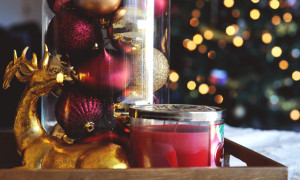 Wooden Holiday Trays filled 2 Different Ways