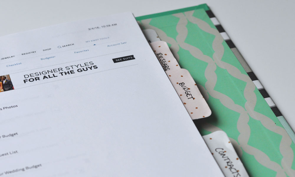 Staying Organized while Wedding Planning - Categorize & File Away!